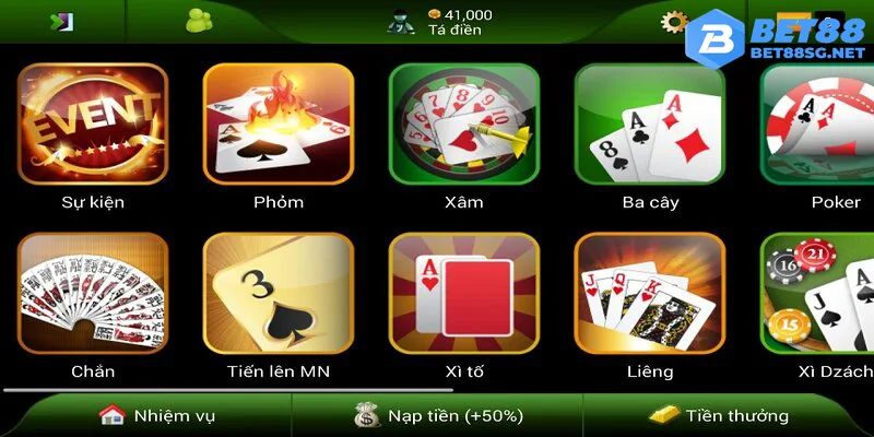 Giới thiệu về sảnh game bài Bet88